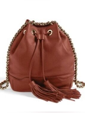 REBECCA MINKOFF "LEXI" BISCUIT BROWN BUCKET BAG 🌟EUC🌟